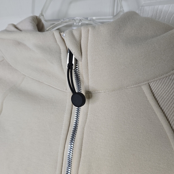 Cream Hoodie sherpa lined cropped womens M‎ - Picture 5 of 13